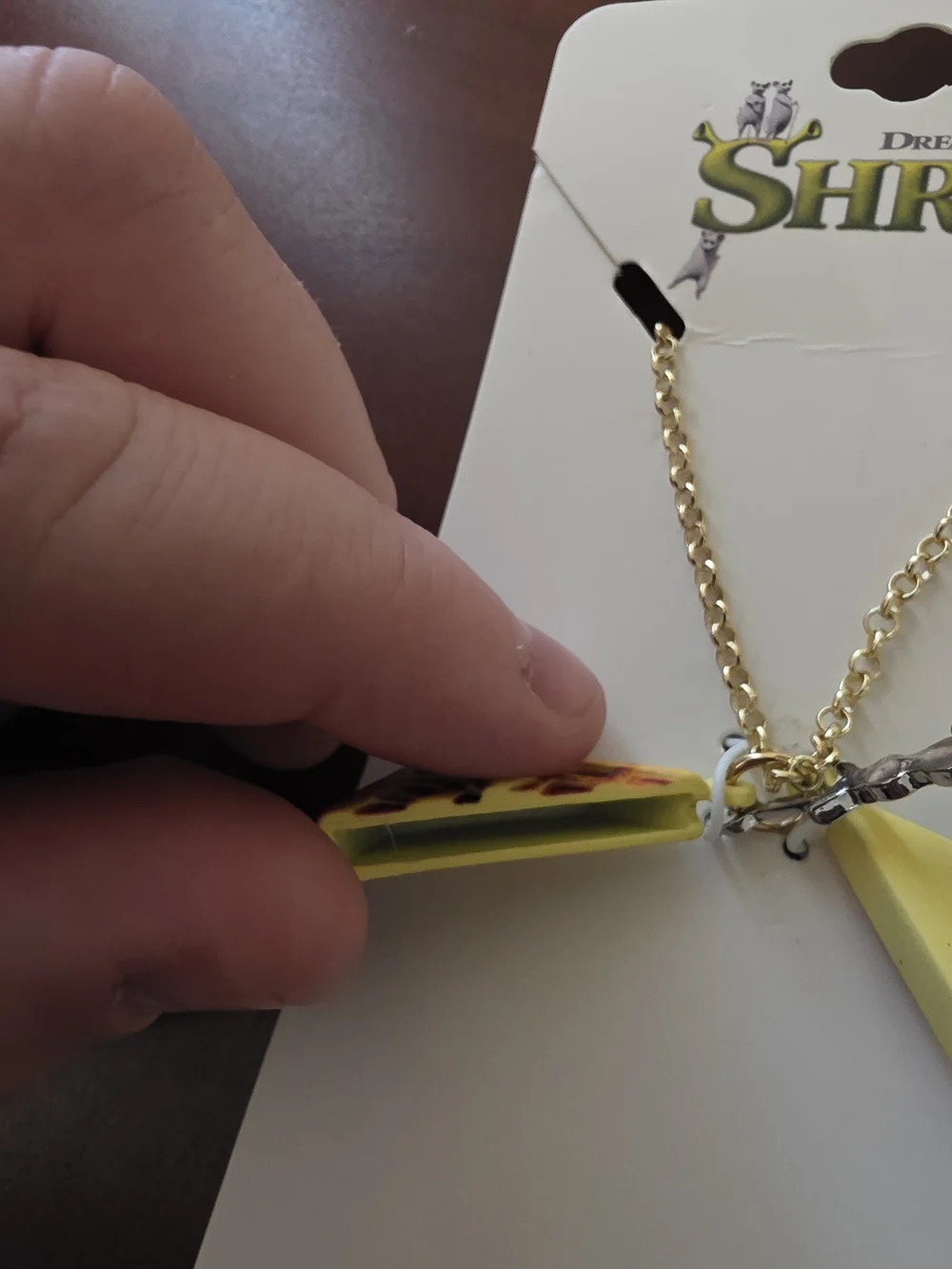 Bioworld Dreamworks Shrek Donkey Waffle  Necklace with Gold-tone Chain Charm